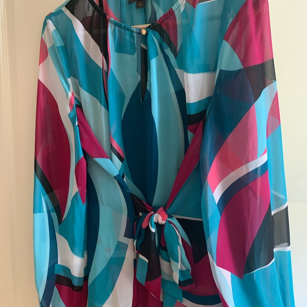 Bold Elements Womens Keyhole Neck Long Sleeve Blouse - Large